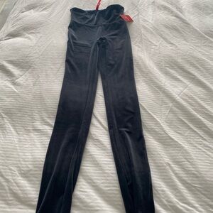 SPANX dark gray velvet leggings